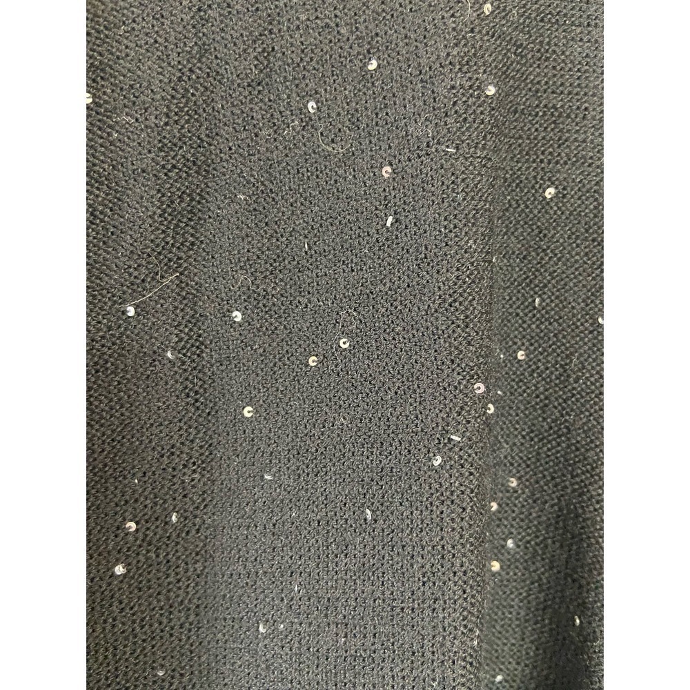 Eileen Fisher Black Sequin Open From Cardigan Siz… - image 3